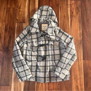 Old Navy Plaid Hooded Jacket - Gray